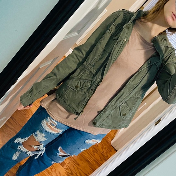Army green jean jacket - Picture 1 of 8
